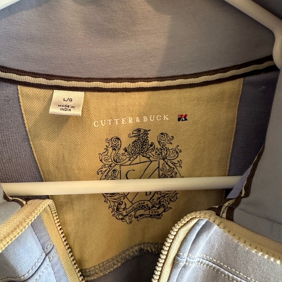Cutter & Buck Men's Light Blue Zip-Up Sweater - Picture 3 of 4